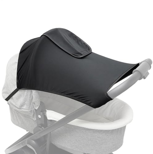 para cochecito de bebé, parasol para cochecito, resistente a la lluvia, protección UV, cubierta negra resistente a la lluvia con protección UV, parasol negro de alta visión para cochecito de