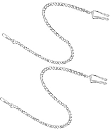 BESPORTBLE 2pezzi Catena per Orologio da Taschino per Uomo Accessorio da Abbigliamento Catenina Piccola Portachiavi per Orologio da Tasca Parte di Ricambio per Catena per Portafoglio