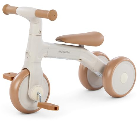 moovkee. 3-i-1 balanscykel från 1 år – trehjuling Todi Sand – babycykel | Hjul främjar balans och motorik – barns balanscykel med pedaler, höjdjusterbar sadel, ultralätt