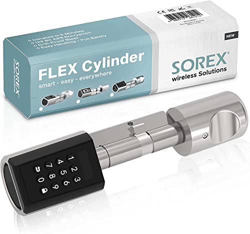 SOREX wireless Solutions serrure de porte électronique avec serrure à combinaison, serrure intelligente avec cylindre RFID, poignée de porte avec code