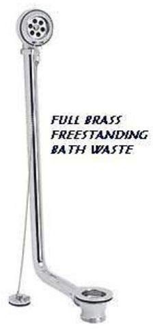 Exposed Traditional Freestanding Roll Top Bath Waste Brass Chrome Plug Chain