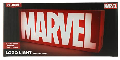 Marvel Logo Light Sign - Officially Licensed Disney Merchandise, Phase On and Light Pulsing Modes, Wall Moutable for Freestanding Bedroom Decor for Super Hero Fans | Paladone