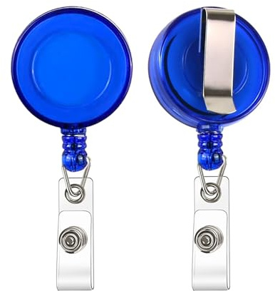 JANYUN 50Pcs Retractable Badge Reels Clip Holder with Hanging ID Name Card