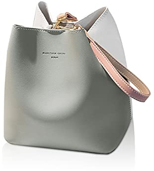 NICOLE & DORIS Frauen Tasche Mittelgroße Umhängetasche Designer Schultertaschen Weiche Ledertasche Handtasche Damen Shopper Beuteltasche Grau