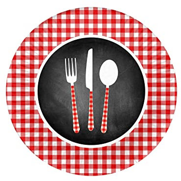 1001KDO POUR LA MAISON Set de 10 assiettes en carton 18 cm Menu du jour