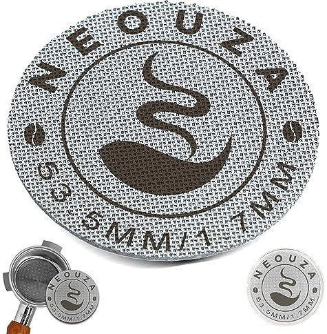 NEOUZA Espresso Puck Screen 53.5mm Reusable 1.7mm Thickness 150μm Stainless Steel Professional Barista Coffee Filter Mesh Plate for Espresso Portafilter Filter Basket