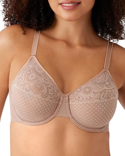 Wacoal Women's Visual Effects Minimizer Bra, Sheer or Semi-Transparent, Roebuck, 34E