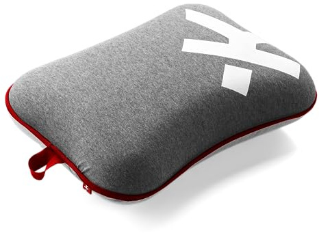SKROSS Travel Pillow, Grey | Ultra Comfortable, Memory Foam, 100% PU, Washable Cover
