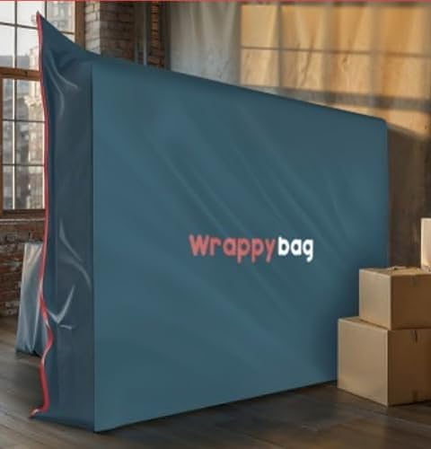 WRAPPYBAG – Matratzenhülle aus undurchsichtigem Kunststoff – 5 Größen verfügbar – Wasserdichte und reißfeste Schutzhülle für Matratzen – für Umzug, Lagerung und Transport