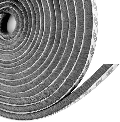 CNMTCCO Draft Excluder for Doors, Windows Draught Excluder, Air Stopper Strip with Self-Adhesive for External and Sliding Doors, 6 Meters(L) x 9 mm(W) x 9mm(T)