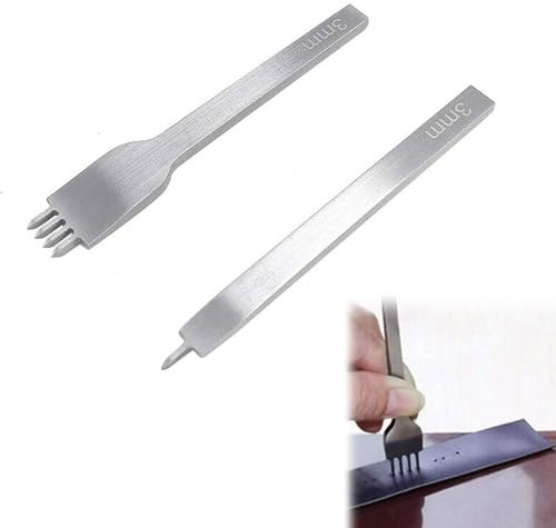 Locheisen Leder, Stanzwerkzeug, Leder Punch Tools, Professionelles Lederhandwerk Stanzwerkzeug, Französisches Abgewinkeltes Meißellederhandwerk, Lederhandwerkswerkzeuge, 2 Stück