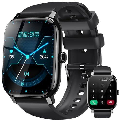 LLKBOHA Montre-Connectée-Homme-Bluetooth-Téléphone - Écran Tactile de 1,85,Plusieurs Modes de Sport,Smartwatch avec Podometre,Moniteur de Sommeil,pour Android iOS,Cadeau Saint Valentin pour Homme