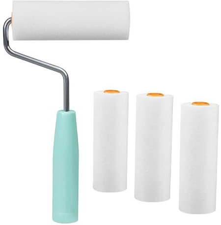 Juego de 9 rodillos + 1 estante, mini rodillo de 56 mm, rodillos de espuma con rodillo de pintura, rodillo de pintura, rodillo de pintura de pared, juego de pintura de espuma, cubiertas para