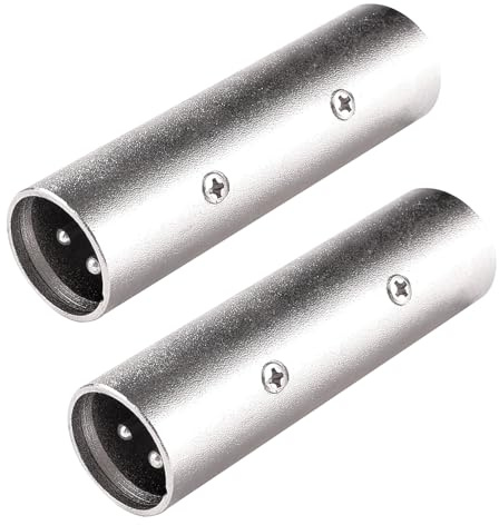 KUOQIY 2 ST 3-Polig XLR-Könsväxlare, XLR-Hane-till-Hane-Adapter, för Mixer, Mikrofon, ljudutrustning