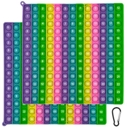 Times Table Poppet 12x12,Multiplication Learning Toy and Stress Relief Fidget Popper, 12x12&12+12 Dual Side Math Sensory Toy for Kids Ages 5-7, Fun Classroom and Home Educational Gift (Vertical Bars)