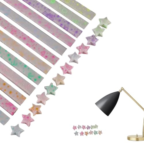 Stjärnkonstremsor - 210 ark färgglada DIY Star fällbara papper