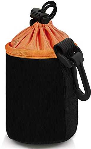 MyGadget Objektivtasche Neopren [S] mit Fleece Fütterung - Objektivbeutel Schutztasche wasserabweisend für Kamera Objektive z.B. Canon, Sony - Schwarz