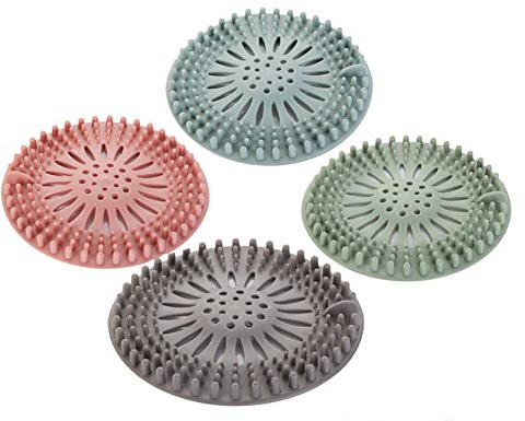 4 pièces de Filtre à Cheveux en Silicone, Dispositif de Protection de Drainage Universel, Peuvent être utilisées dans la Salle de Bain, la Baignoire, la Cuisine, Le Filtre à Cheveux