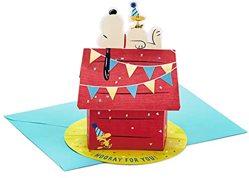 Hallmark Paper Wonder Peanuts Pop Up Birthday Card (Snoopy Dog House)
