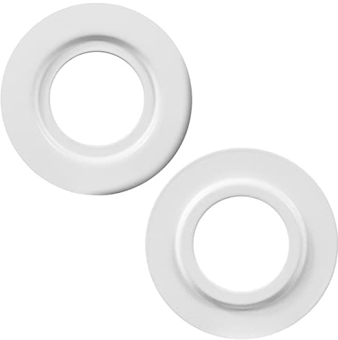 Lot de 2 anneaux réducteurs en métal pour abat-jour E27/E14 - Adaptateur convertisseur - Anneaux de retenue pour luminaire (blanc)