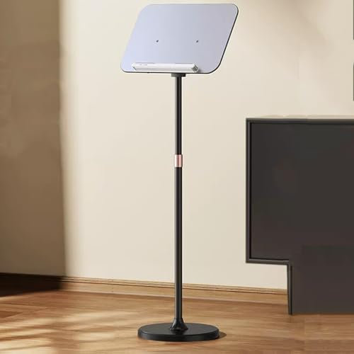 Tragbarer Podiumsständer, um 180° winkelverstellbarer Notenständer, Rednerpult mit breiter Lesefläche, einfach und modern, leicht zu montieren for Schule, Konferenzraum, Hochzeiten, Orchester ( Color