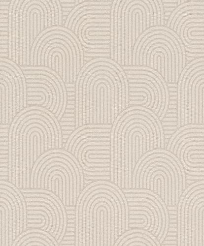 Rasch Tapeten 634150 - Carta da parati in tessuto non tessuto con motivo geometrico con innumerevoli fogli di colore beige, della collezione Color your life – 10,05 m x 0,53 m (lunghezza x larghezza)