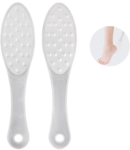 2 Stück Fußschaber aus Edelstahl Professioneller Fußfeile Doppelseitige Pediküre-Raspel Hornhautfeile für Fußpflege leicht zu reinigendes Pediküre-Werkzeug(Silber)