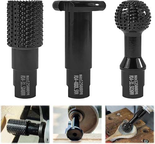 3 Stück Kugelfräser Holz Frässcheibe Holzfräser Schleifscheiben M14,Raspelscheibe Kugelmeißel Holzbearbeitungswerkzeuge,Tischler Polieren Öffnen Schlitzen Schleifkopf Winkelschleifer Holz 115/125mm