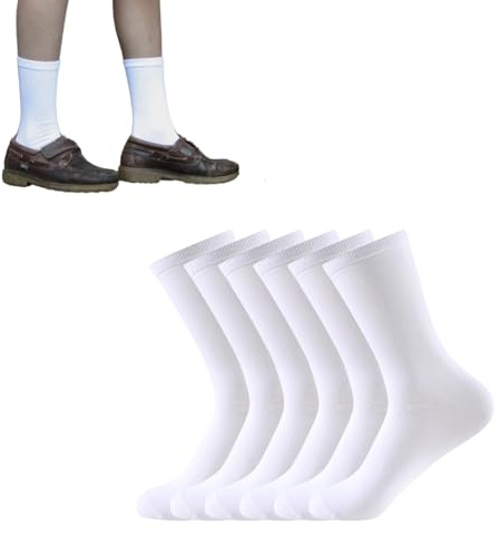 Balseti Calcetines Lisos Bajos. 85% Algodón. Unisex Niño, Niña. Modelos para Uniformes, Colegio, Trajes, Ejecutivos. Pack 6 Pares Transpirables. (FR/ES, Números, 28, 35, Regular, Blanco)