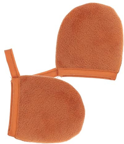 Ipetboom 2piezas Unidades Guantes Aplicadores De Crema Autobronceadora De Felpa Para Cuerpo y Rostro Distribución Rápida y Uniforme Sin Contacto Directo Herramienta Reutilizable Para Aplica