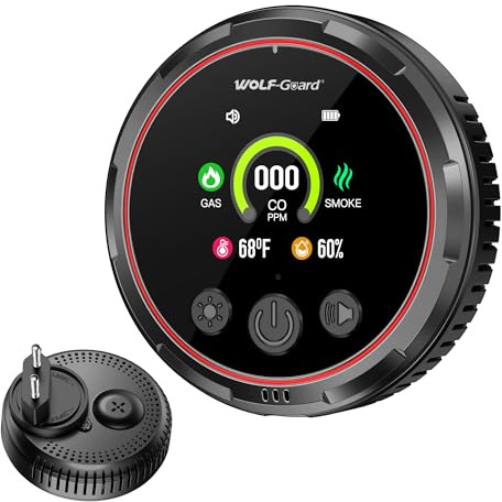 5IN1 Rilevatore di Fumo, Gas e Monossido di Carbonio con Spina per Casa, Allarme di Fumo, Rivelatore di Gas Combustibile per Gas Naturale LPG Metano Propano Butano HD13-CGS