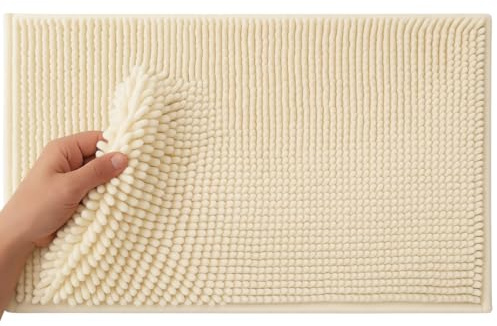 VELLORA Alfombra para después de la Ducha Alfombras de Baño Antideslizante Microfibra Chenille Suave Secado | Estilo Gusano Alfombrilla de baño Ligera
