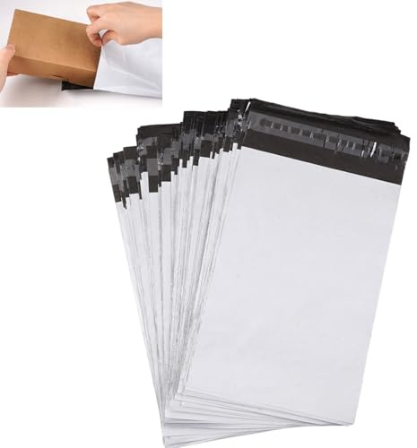 100 Piezas Bolsas para Envíos de Ropa, 30.5 x 17.5 cm Plástico Sobres de Vorreo de Plástico Genérico, Impermeable Opacas Sobres para Correo, Paquetería Autosellada para Paquetes, Ropa, Libros