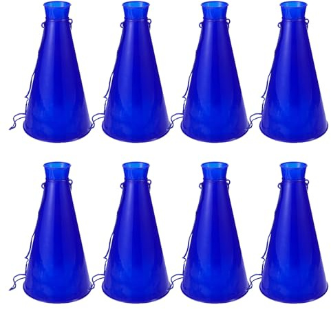 Veemoon 8 Corni da Stadio in Plastica Blu per Appassionati, Tromba d'Aria Portatile per Giochi Sportivi e Feste, Rumorista da Calcio per Eventi e Animazione Sportiva