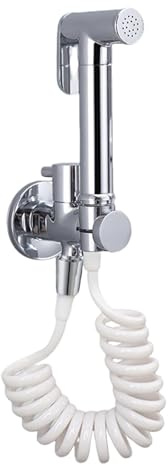 TYMYW Spruzzatore per Bidet da Bagno A Parete con Tubo da 1,5 M Kit Doccetta per Bidet in Ottone per La Pulizia Del Bagno,Cromato