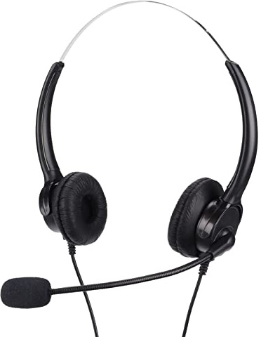 Generic Telefonheadset med Sladd med Brusreducerande Mikrofon för Telefonförsäljning Call Center Utbildning ABS-material 1 Enhet