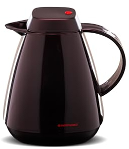 ROTPUNKT Isolierkanne 1L - Premium Kaffekanne Made in Germany I Hält bis zu 24 Std heiß I Warmhaltekanne für Kaffee und Tee (Lieke 650, Black Cherry)