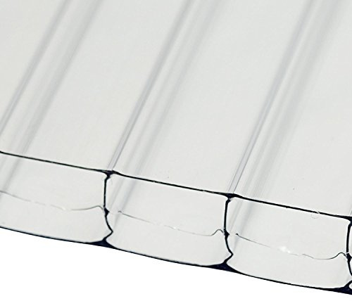 Clear, 800m x 2.5m (Width x Length) 16mm Multiwall Polycarbonate Sheets Poly Plastic Roof Panel for Lean-to Canopy Conservatory