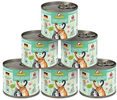 GranataPet Delicatessen Lot de 6 boîtes de Nourriture Humide pour Chats au gibier et au Thon sans céréales et sans Sucre ajoutés 6 x 200 g