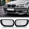 E46 Griglia Radiatore, Griglia Anteriore Nera Lucida a Rene, Coppia di Griglia del Radiatore Sportiva a Doppia Barra per Serie 3 E46 4 Porte 4d 2002-2005 Lci Facelift (Non Adatto Per 2 Porte)