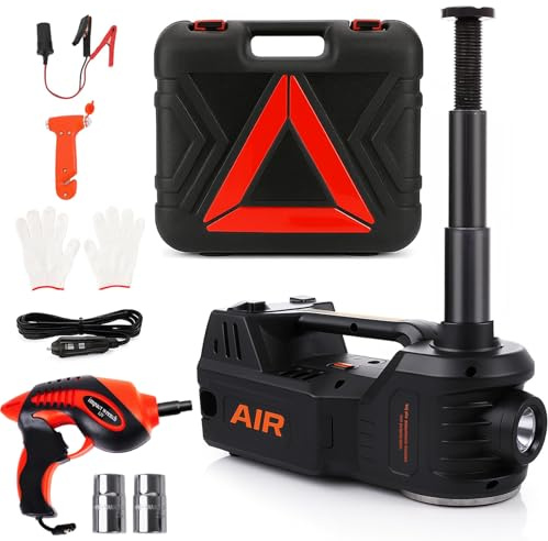 STANDTALL Electric Car Jack Kit 5 Ton 12V Hydraulic Jack Automatic Lift for Car with Impact Wrench and Tire Inflator Pump for SUV Sedan Truck Change Tires Garage Repair Road Emergency