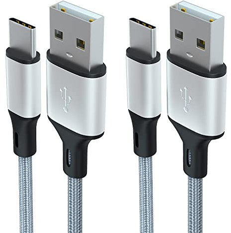 USB C Cable, 3.1A 2Pack 1M 2M Type C Cable Fast Charger Nylon USB-C Charging lead for Samsung S10 S9 S8 S20 Fe S21 S22 A12 A40 A70 A72 A20e A21s A32 A50,Huawei P30 P20 Sony Xperia, Xiaomi,Google Pixel