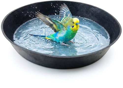 FRCOLOR Bird Bath Bowl Plastic Bath Tray Accessory for Bird Cage Parrot Small Pan 12.6 Inch Square Birdcage Accessory