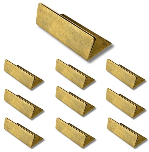 Place Card Holders Gold Brass 10Pcs Wide Size Vintage Finish Table Card Holder Antique Small Table Card Stands Memo Price Tags Reception Party Photo