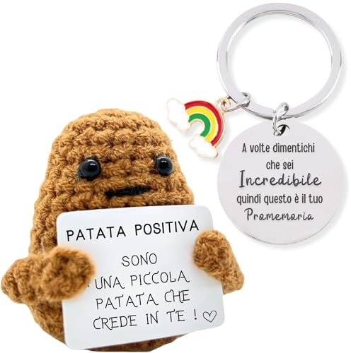 Super Gift Patata Positiva Italiano. Portachiavi Originali Inclusi | Regalo Donna | Regalo Donna Compleanno | Regali Divertenti | Regalo Amica | Regali Originali