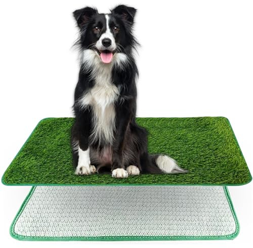 Artificial Grass for Dogs, 46×71cm Dog Grass Pee Dog Toilet Tray Training Pads Dogs Washable Puppy Lawn Urinal Pad for Indoor and Outdoor
