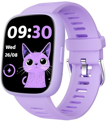 TICTIKY Smartwatch per bambini con localizzatore GPS (solo iOS), orologio fitness con contapassi e monitoraggio del sonno, impermeabile IP68, giochi di puzzle, per ragazze 5-12 anni