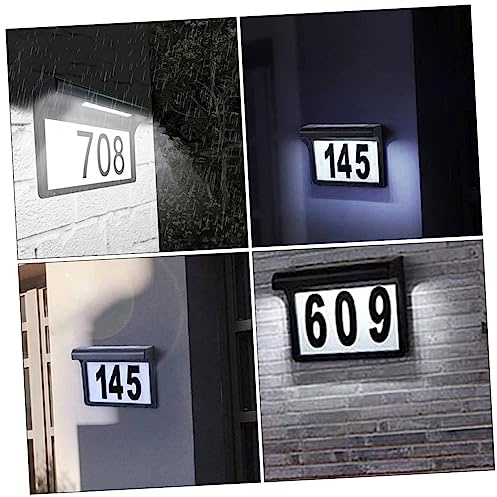 POPETPOP Lampe Solaire Extérieure LED pour Numéro de Maison Éclairage et Étanche Lumière Blanche Froid Installation Murale pour Adresse Visible
