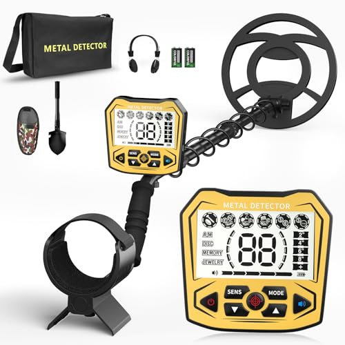 Haedswer Detector de Metales, Detector de Metales Profesional con Pantalla LCD, Compatible con batería y alimentación USB, 5 Modos de detección