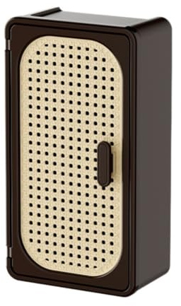 MonoSora Scatola portaoggetti da parete in rattan, stile retrò, per fazzoletti e cosmetici, montaggio senza fori, 36 x 20 x 11 cm, come mostrato